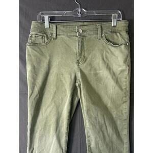Chicos Slim Boyfriend Ankle Pants Olive Green Size 0 Lyocell Blend